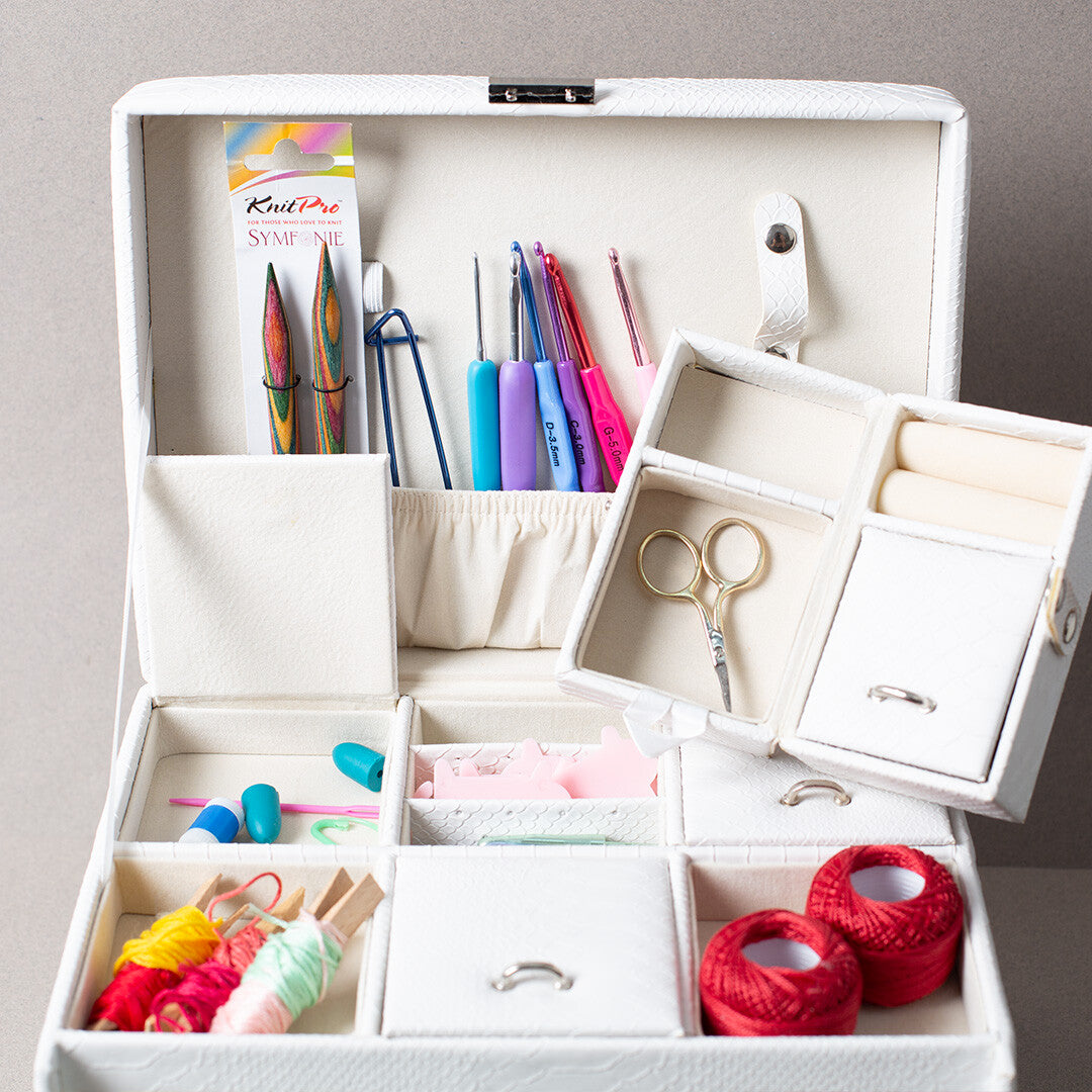 Loren All-Use Leather Box with Drawers, White - WB.622