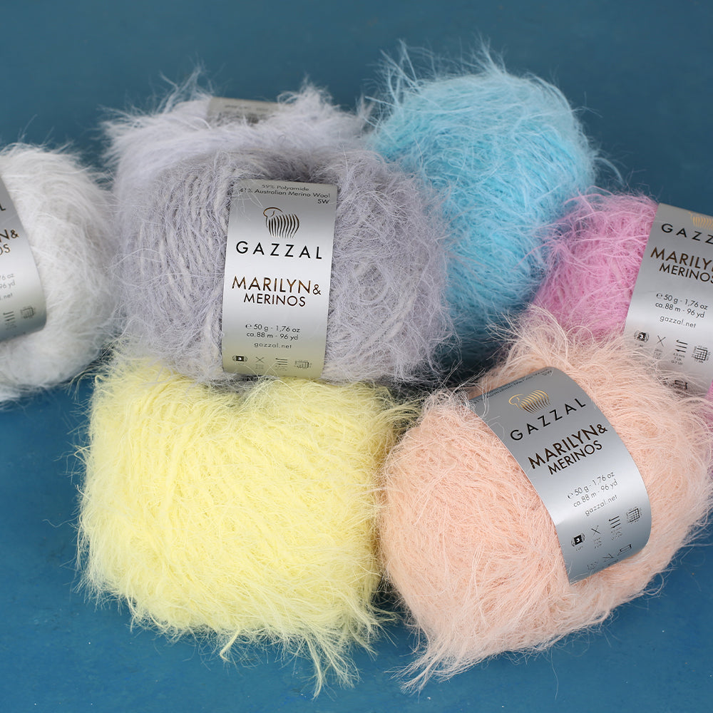 Gazzal Marilyn&Merinos Hand Knitting Yarn,Yellow - 8277
