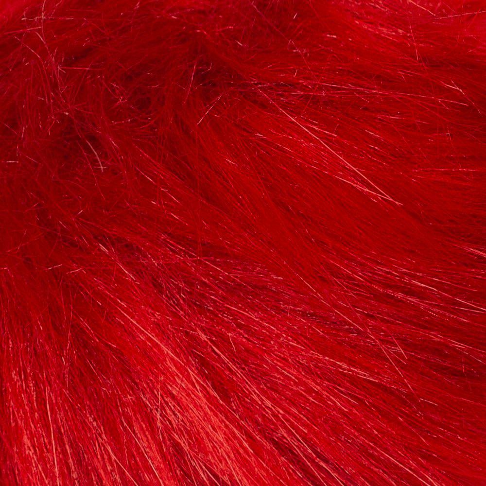 Loren Faux Fur Pom Pom, Red