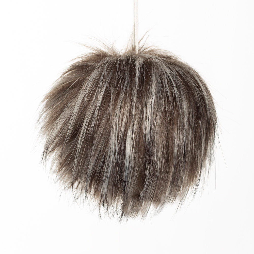 Loren Faux Fur Pom Pom, Brown