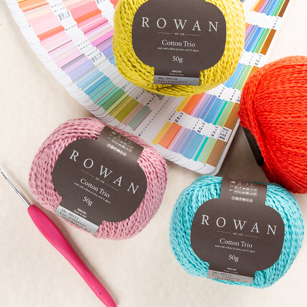 Rowan Cotton Trio Hand Knitting Yarn, Turquoise  - 00114