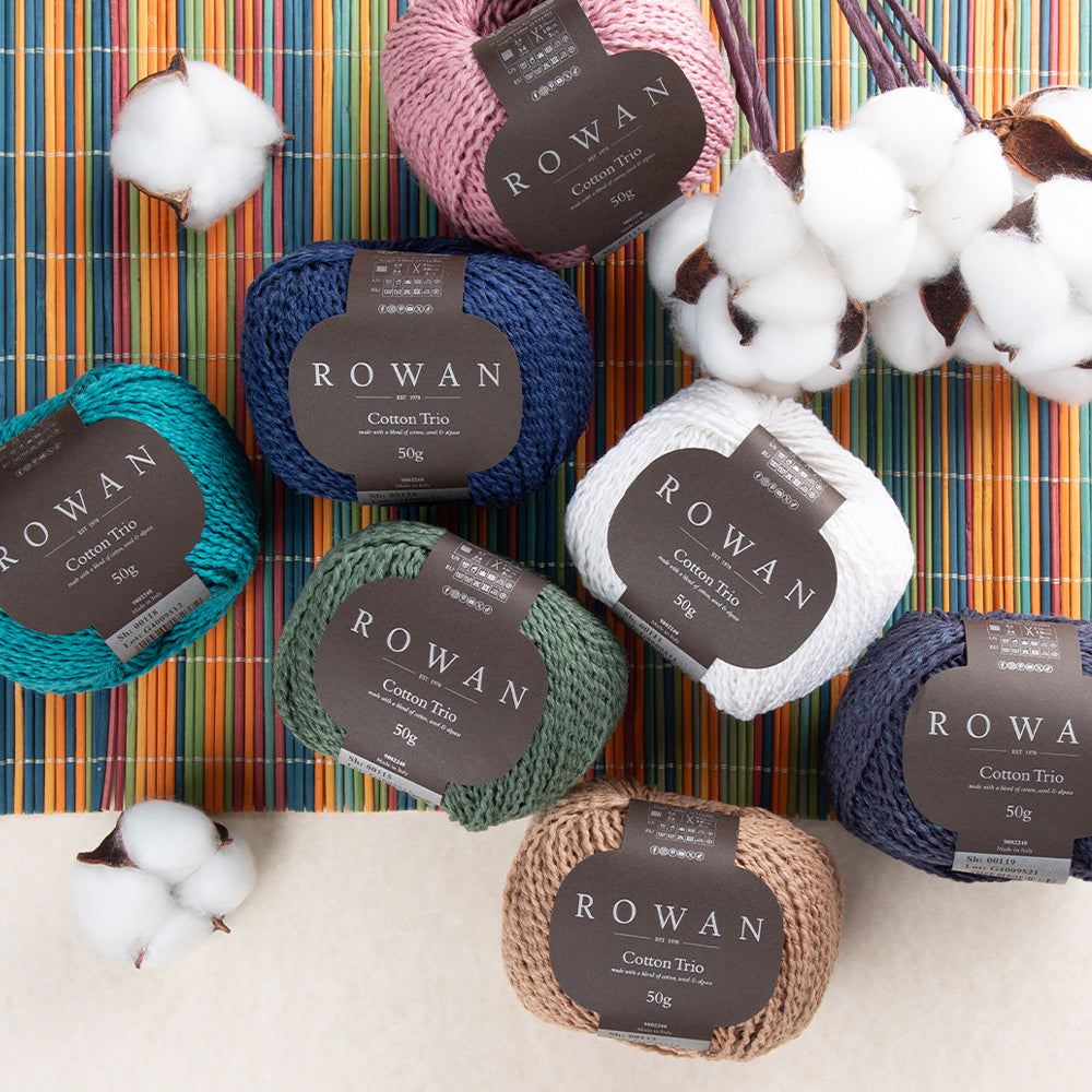 Rowan Cotton Trio Hand Knitting Yarn, Turquoise  - 00114