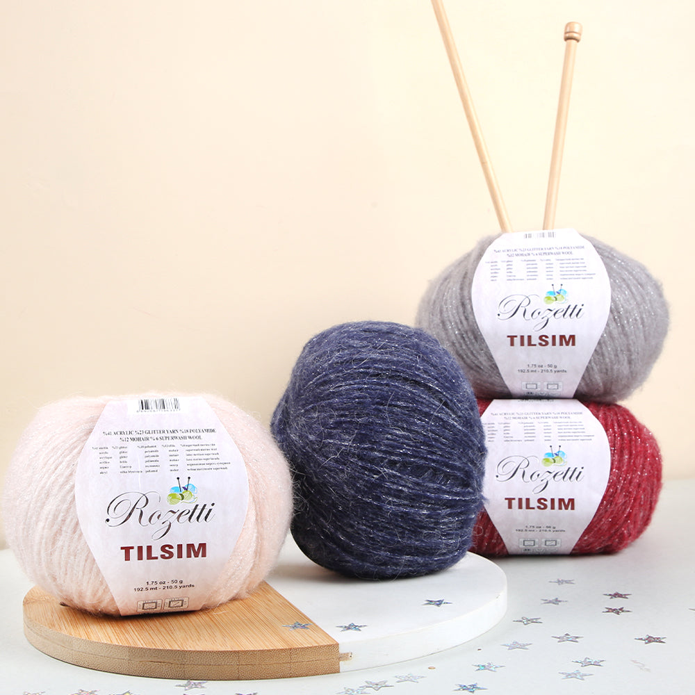 Rozetti Tılsım Glittery Hand Knitting Yarn Red - 362-06