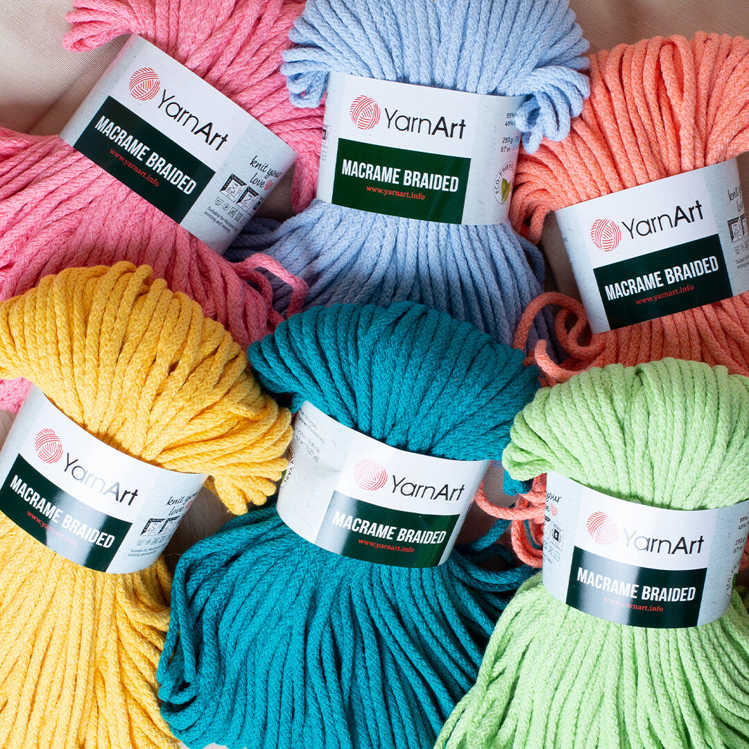 YarnArt Macrame Braided Knitting Yarn, Saxe Blue -772